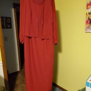 Red evening dress